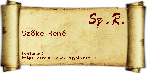 Szőke René névjegykártya